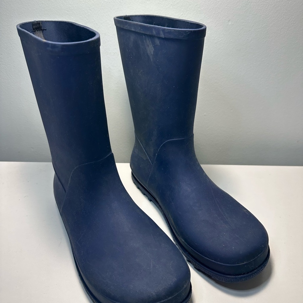 Blue Mid-Calf Waterproof Rain Boots